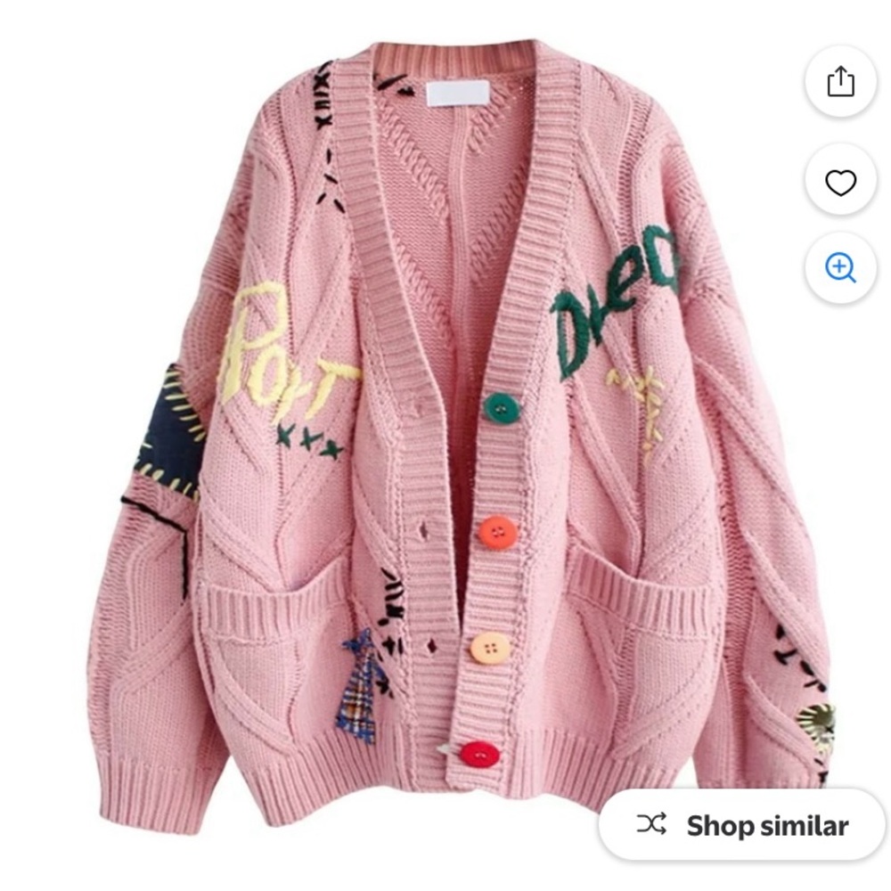 Pink Button-Up Cardigan